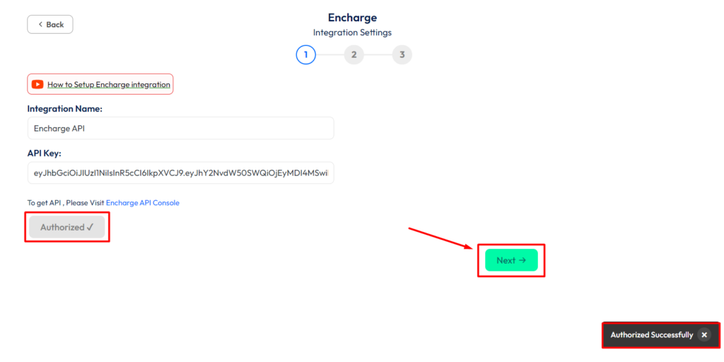 Encharge Integration with Bit Form - Authorization Is Success