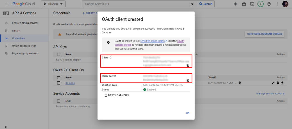 Google Sheets Integration with Bit Form - Generate Client ID and Client Secret