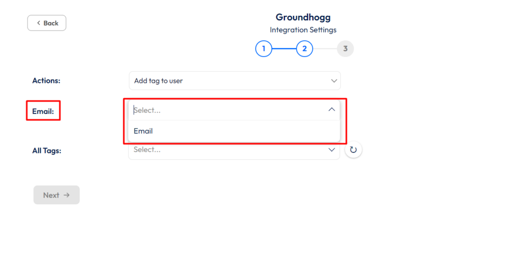Groundhogg Integration with Bit Form - Action - Add tag to user - Email