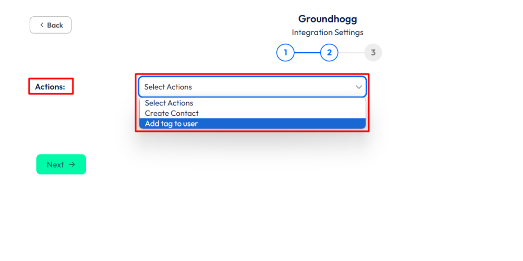Groundhogg Integration with Bit Form - Actions - Add tag to user