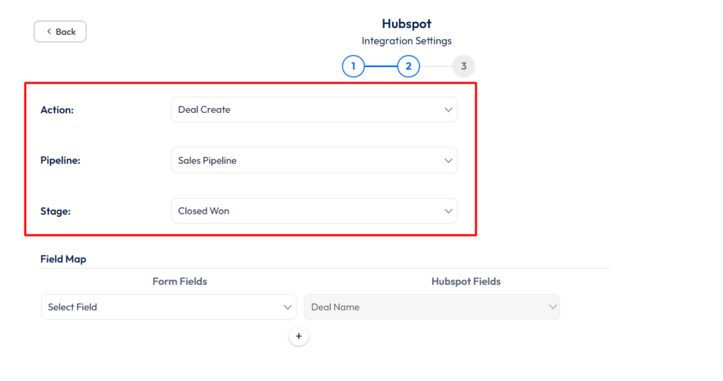 HubSpot Integration with Bit Form - Action - Deal Create