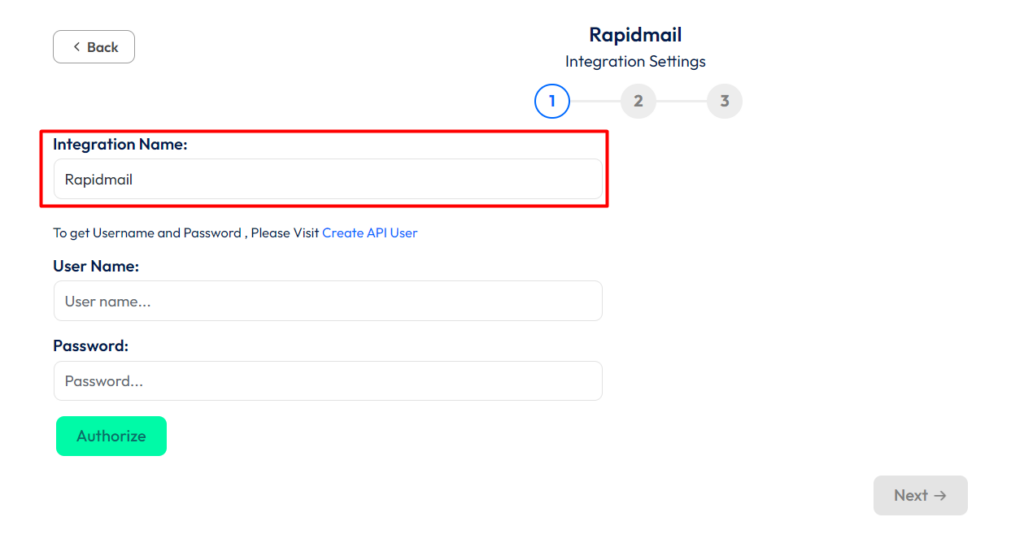 rapidmail Integration with Bit Form - Set Integration Name