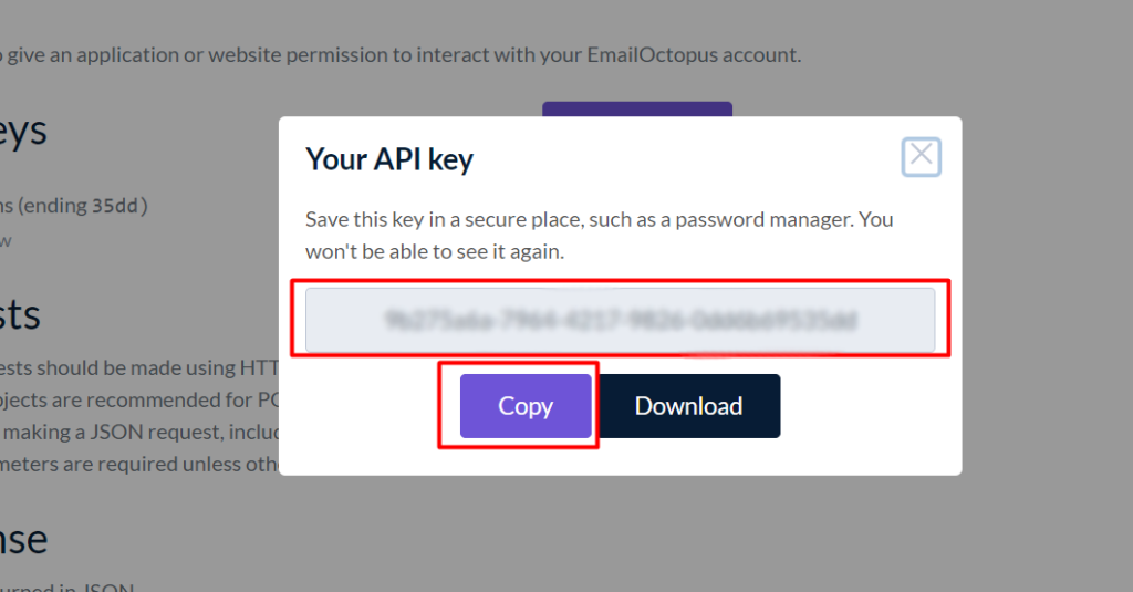 EmailOctopus API Key