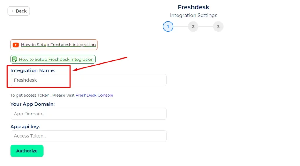 Freshdesk Integrations - Set Integrations Name