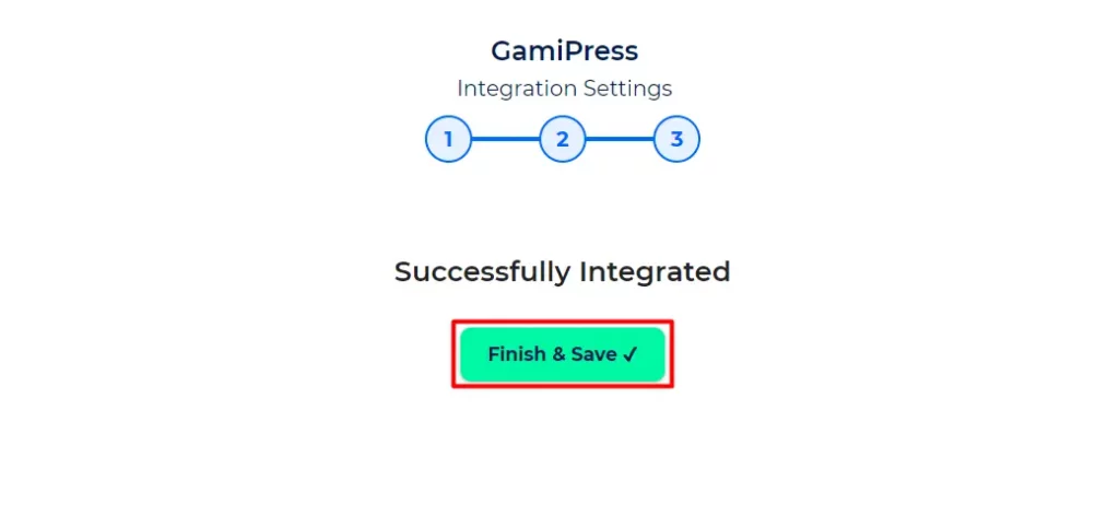 GamiPress Integrations Finish and Save