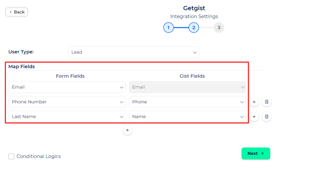 GetGist Integrations - Field Mapping