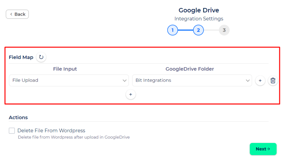 Google Drive Integrations - Field Mapping