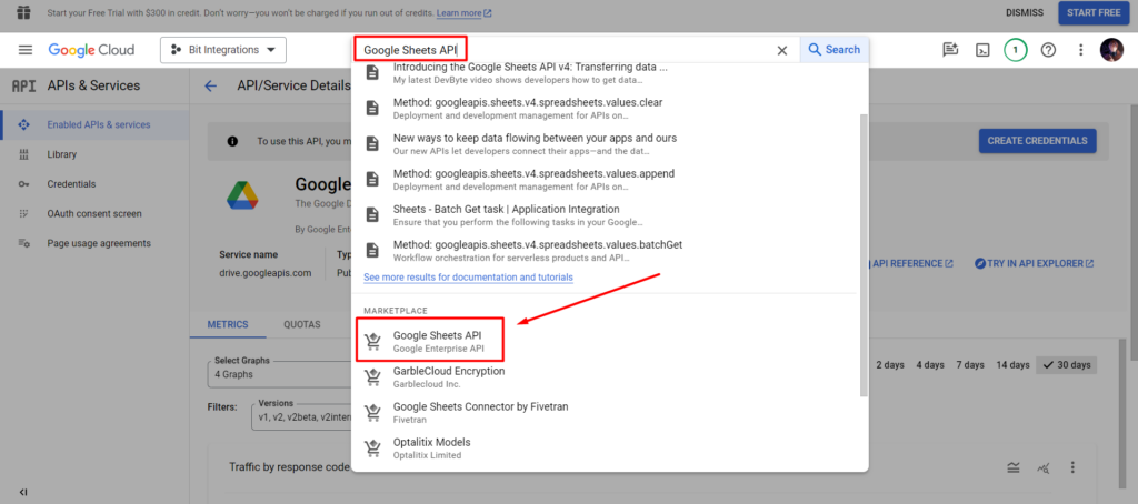 Google Sheets Integrations - Search and Click on Google Sheets API
