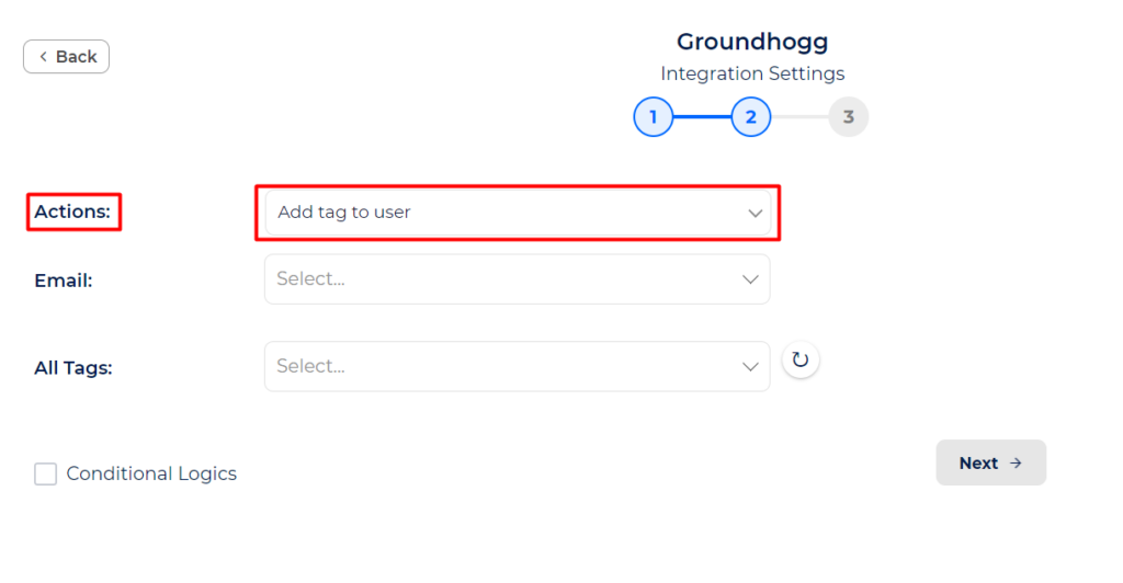 Groundhogg Integrations With Bit Integrations - Actions - Add tag to user