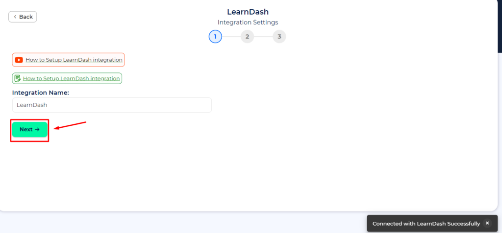 LearnDash Integrations With Bit Integrations - Set Integration Name and click on Connect