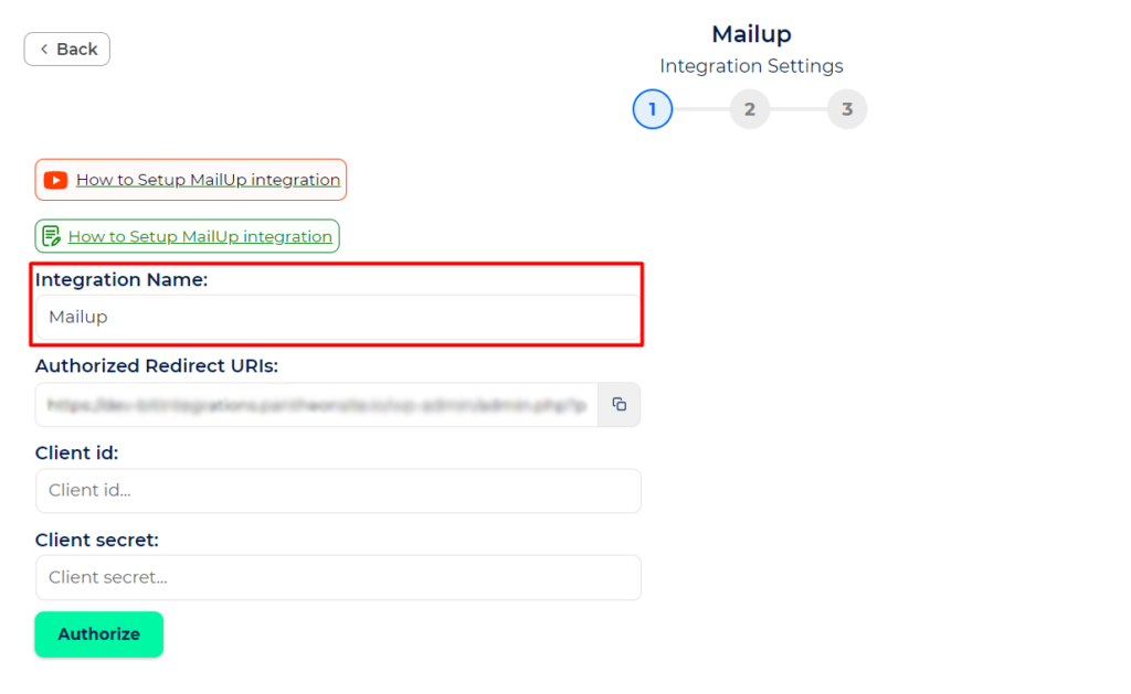 MailUp Integration with Bit Integrations - Set Integration Name