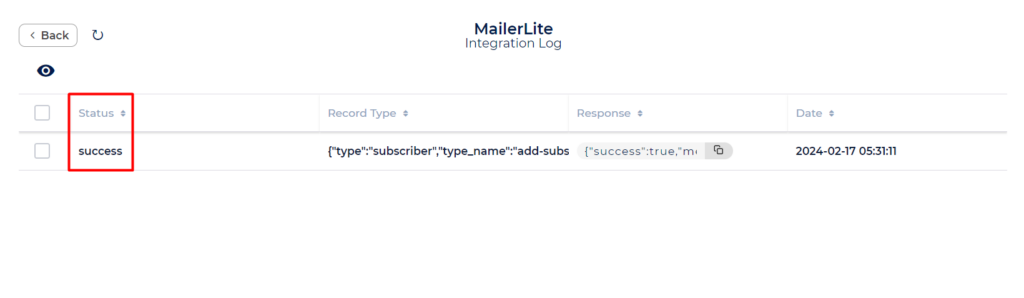 MailerLite Integration with Bit Integrations - Success