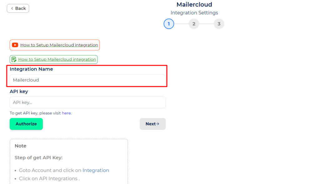 Mailercloud Integration with Bit Integrations - Set Integration Name