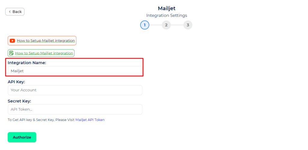 Mailjet Integration with Bit Integrations - Set Integration Name