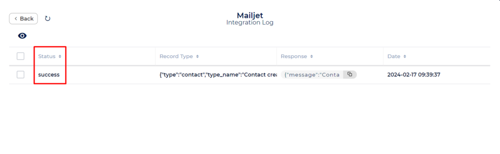 Mailjet Integration with Bit Integrations - Success
