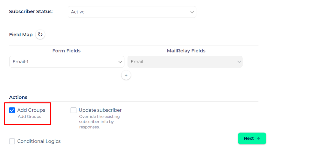Mailrelay Integration with Bit Integrations - Action - Add Groups