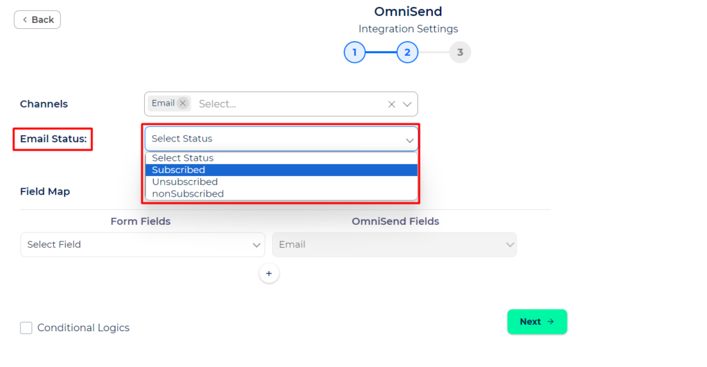 Omnisend Integration with Bit Integrations - Email Status