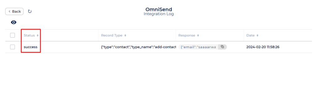 Omnisend Integration with Bit Integrations - Success