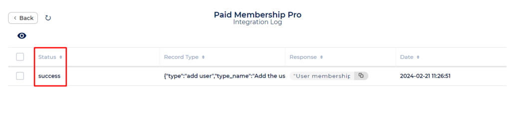 Paid Memberships Pro Integration with Bit Integrations - Success
