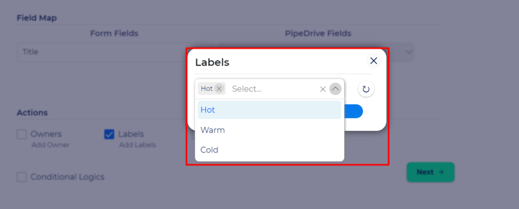 Pipedrive Integration with Bit Integrations - Actions - Labels