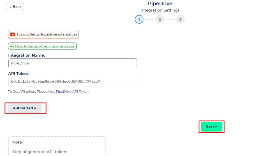 Pipedrive Integration with Bit Integrations - Authorization is Success - Click Next