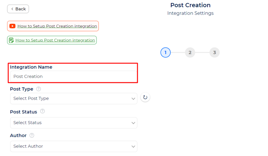 Post Creation Integration with Bit Integrations - Set Integration Name