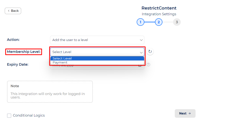 Restrict Content Integration with Bit Integrations - Membership Level