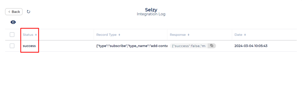 Selzy Integration with Bit Integrations - Success