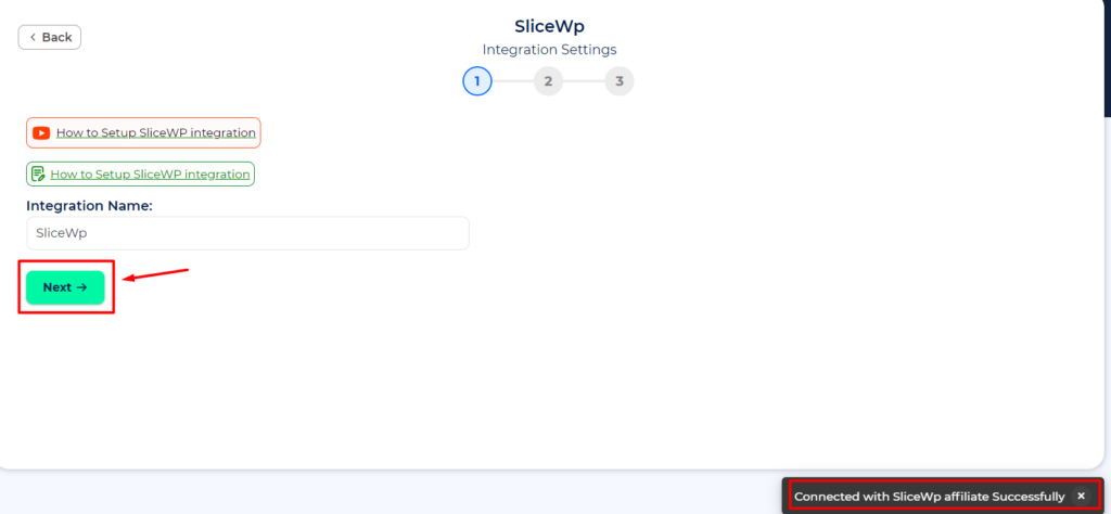 SliceWP Integration with Bit Integrations - Click on Next