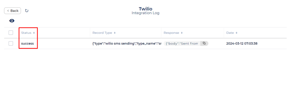 Twilio Integration with Bit Integrations - Success