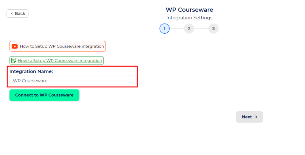 WP Courseware integration with Bit Integrations - Set Integration Name
