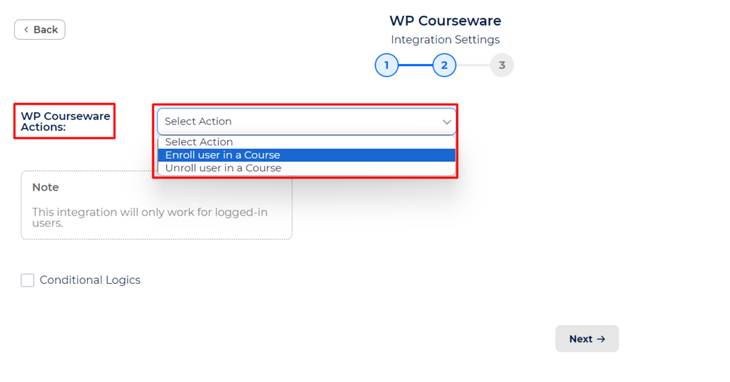 WP Courseware integration with Bit Integrations - WP Courseware Action