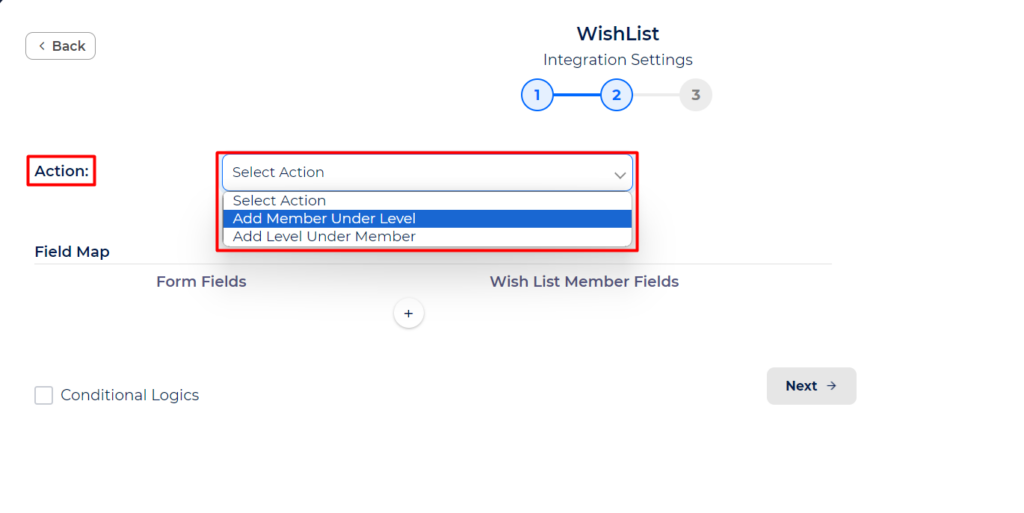 WishList Integration with Bit Integrations - Action - Add Member under Level