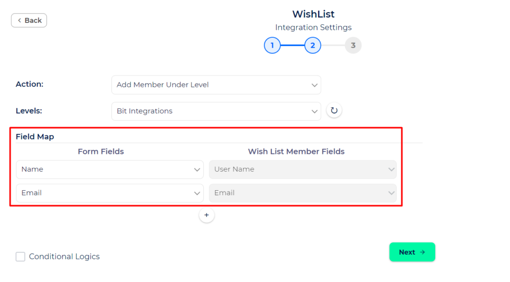 WishList Integration with Bit Integrations - Field Mapping