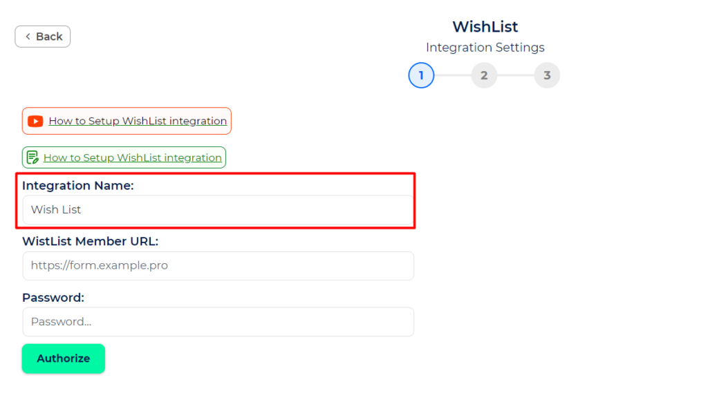 WishList Integration with Bit Integrations - Set Integration Name