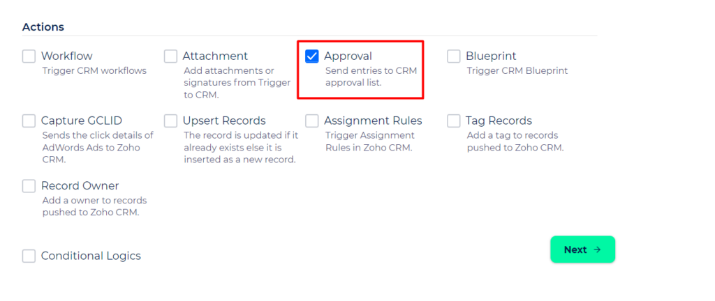Zoho CRM Integration with Bit Integrations - Approval