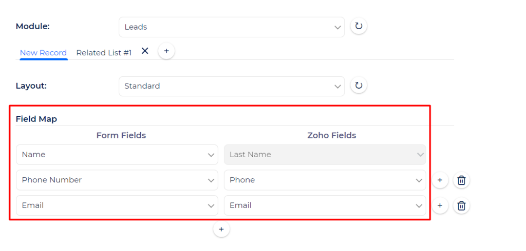 Zoho CRM Integration with Bit Integrations - Field Mapping
