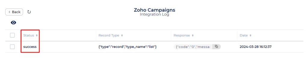 Zoho Campaigns Integration with Bit Integrations - Success