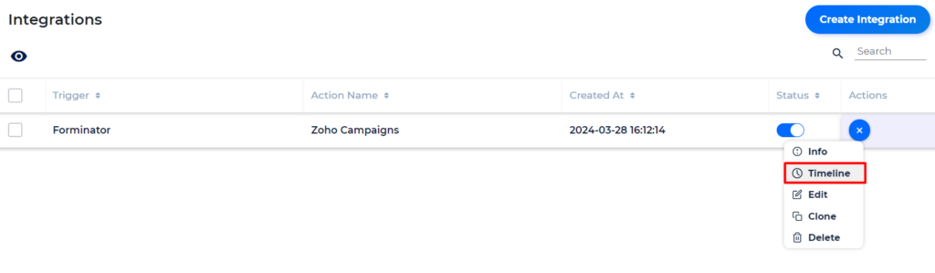Zoho Campaigns Integration with Bit Integrations - Timeline
