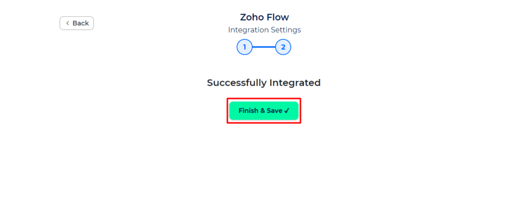 Zoho Flow Integration with Bit Integration - Finish and Save