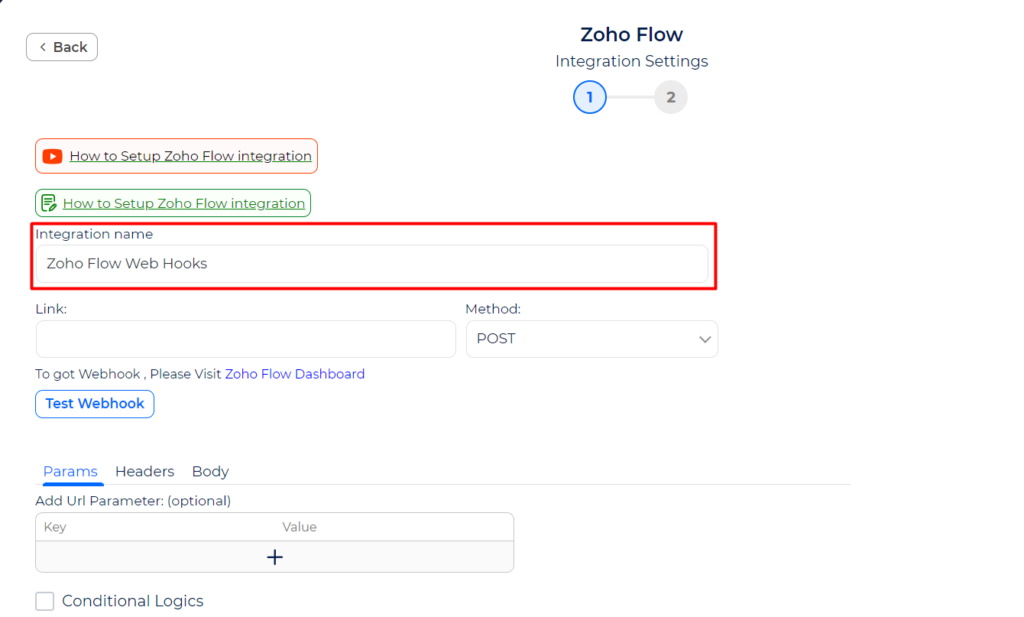 Zoho Flow Integration with Bit Integration - Set Integration Name