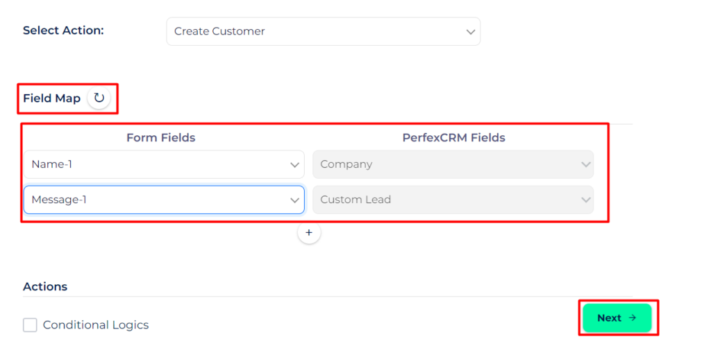 Perfex CRM Map fields