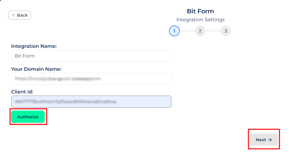 authorize bit form