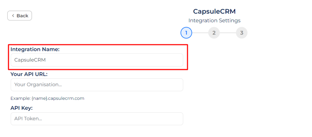 capsule CRM integration name