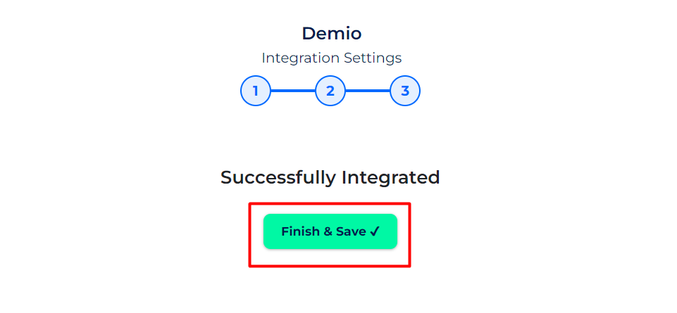 Demio Integrations Finish and save