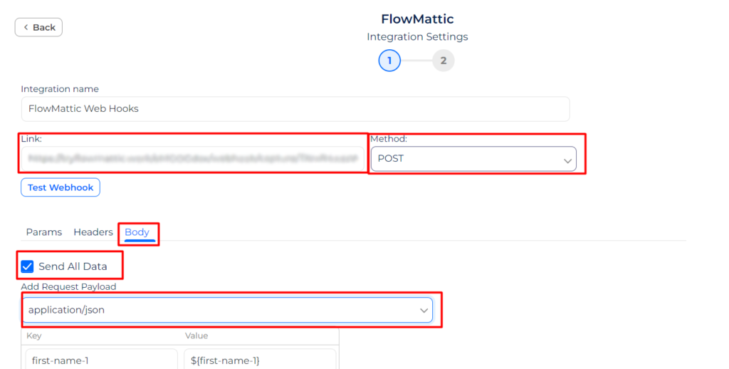 FlowMattic Integration webhook url authorize