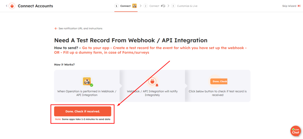 Integrately Integrations webhook received