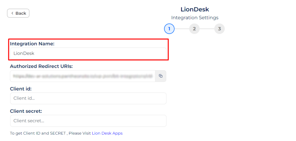 LionDesk Integrations name