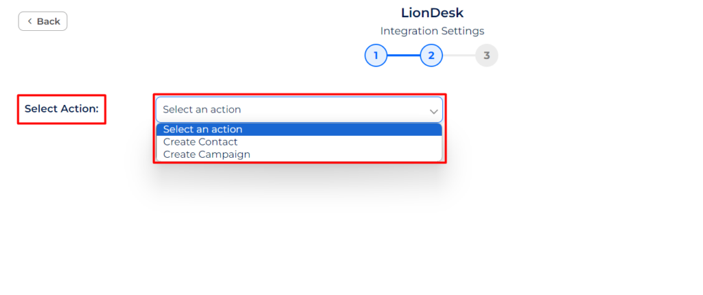LionDesk Integrations select an action