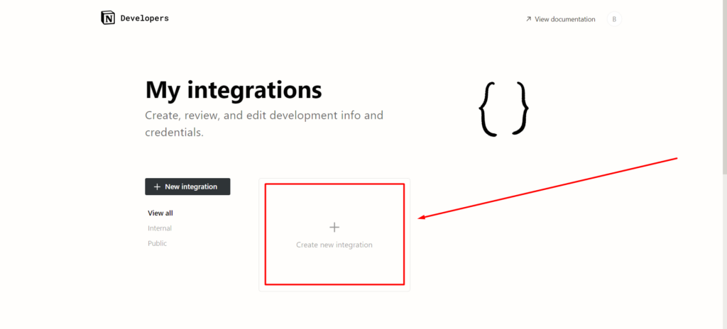 Notion Integrations create new integrations